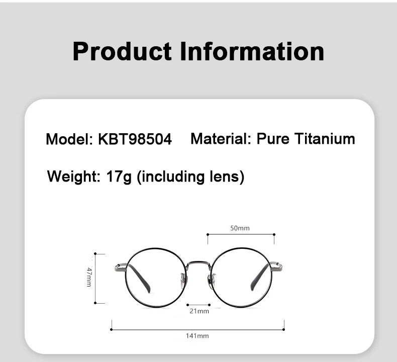 Ultra-Light Retro Round Eyeglasses | Stylish Titanium Frames