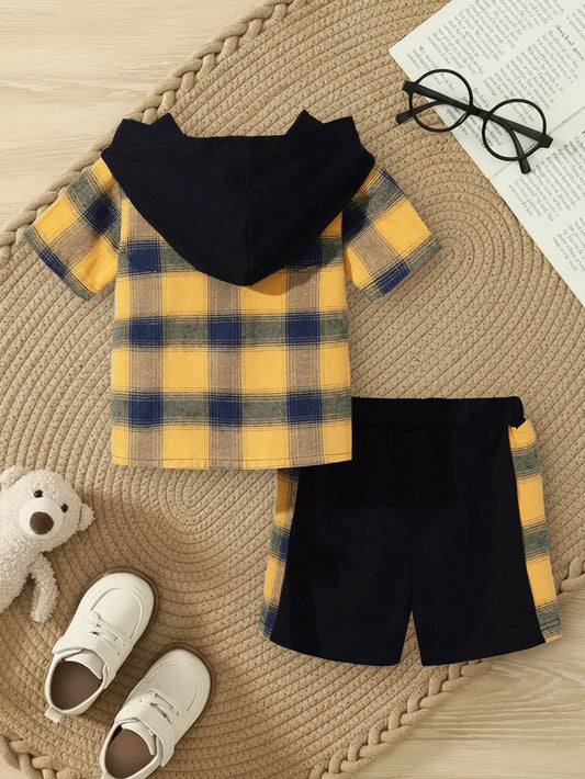 Baby Toddler Yellow Plaid Two-Piece Set | Charming Summer Outfit
