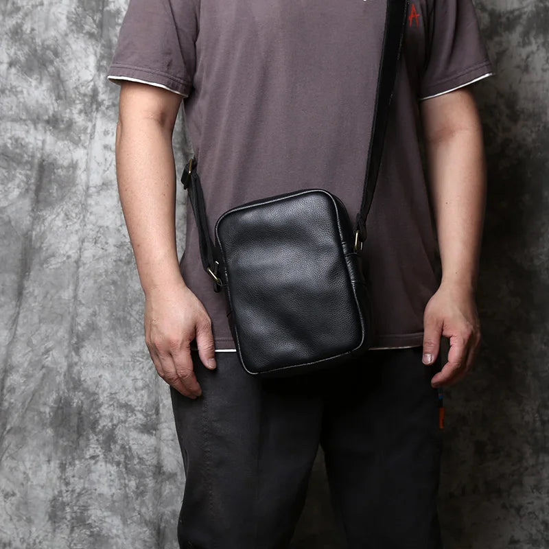 Bandolera de cuero genuino para hombre | Elegante y duradera