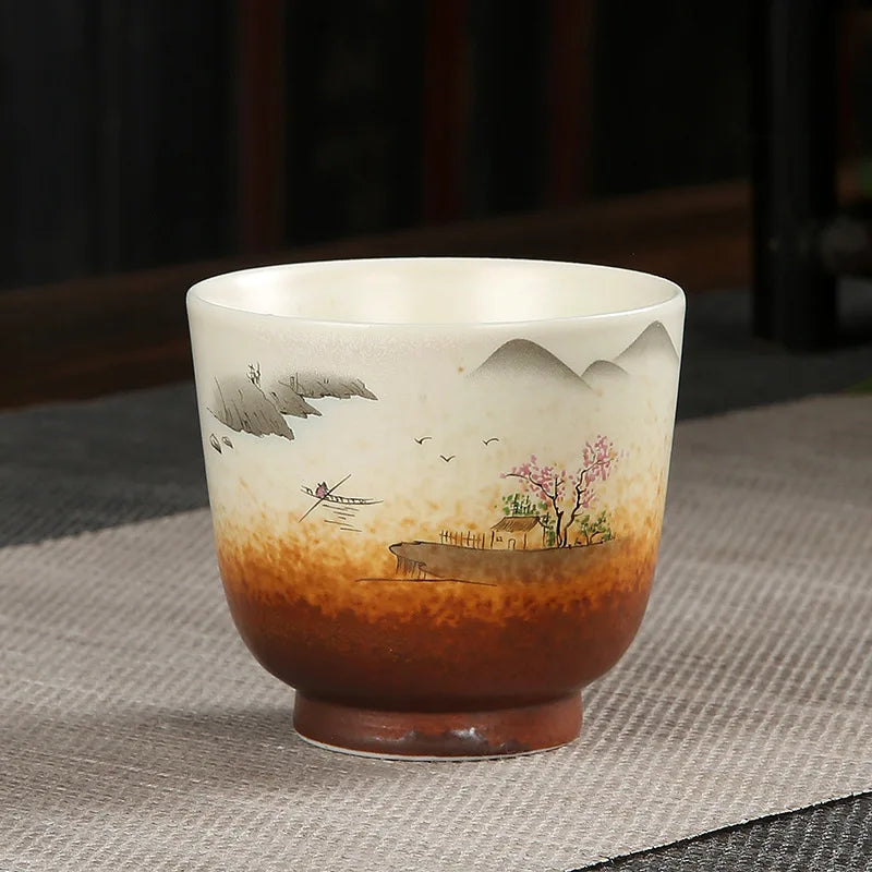 Handmade Vintage Ceramic Teacup | Japanese Coarse Pottery Mug