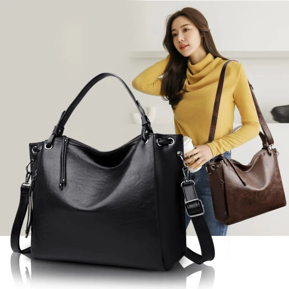 Stylish Large Capacity PU Leather Handbags for Women
