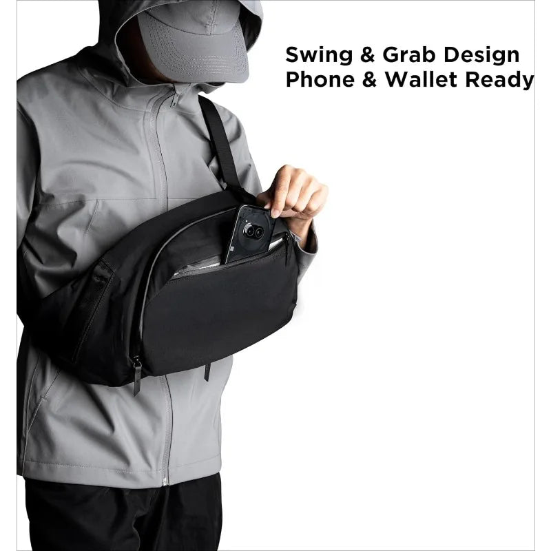 Right Shoulder Chest Bag - Versatile Sling Backpack with Water Bottle Pocket