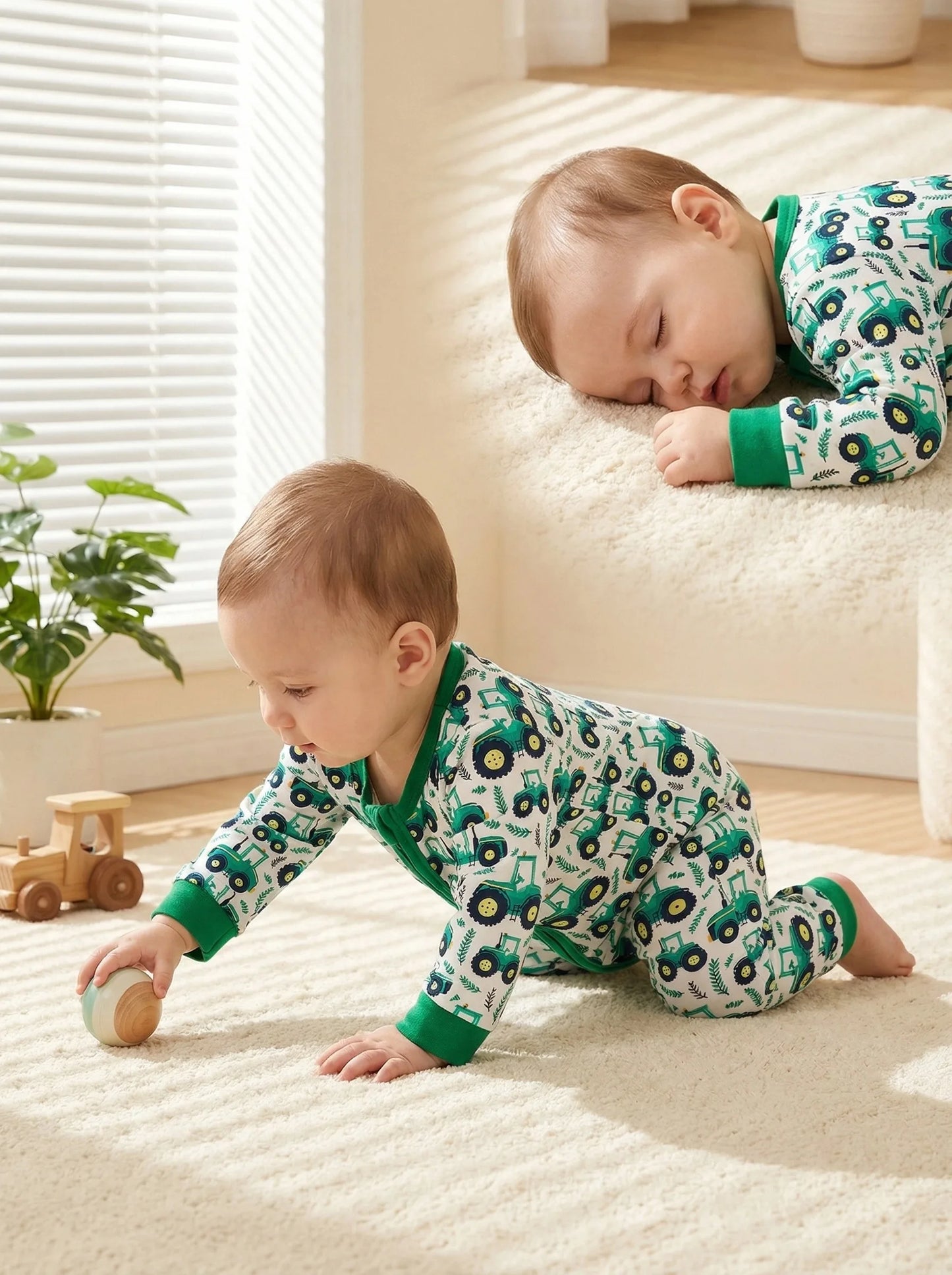 Adorable Baby Boy Cartoon Print Romper | Comfortable Easy Wear