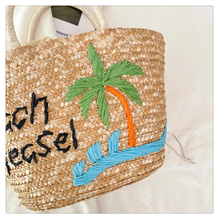 Casual Sweet Tote Bags | Perfect Straw Embroidery Shoulder Bag