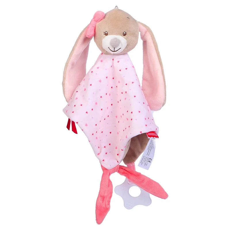 Cute Elephant Plush Teether Rattle for Newborns | Soft Blanket Toy