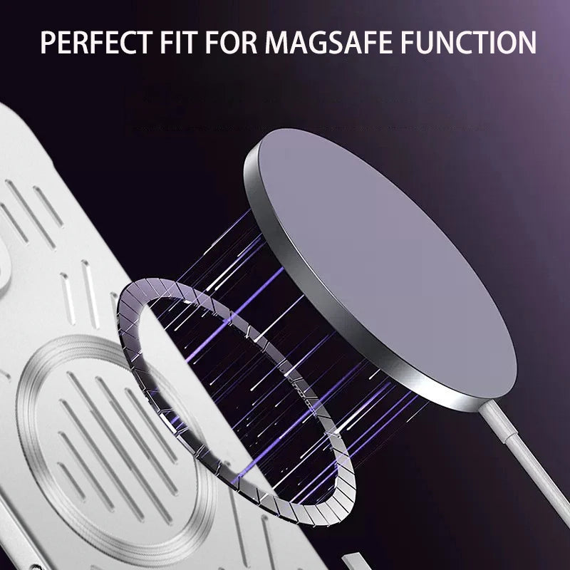 Heat Dissipation Magnetic Phone Case For iPhone 17 16 15 14 13 12 11 Pro Max Air For Magsafe Wireless Charging PC Hard Cover