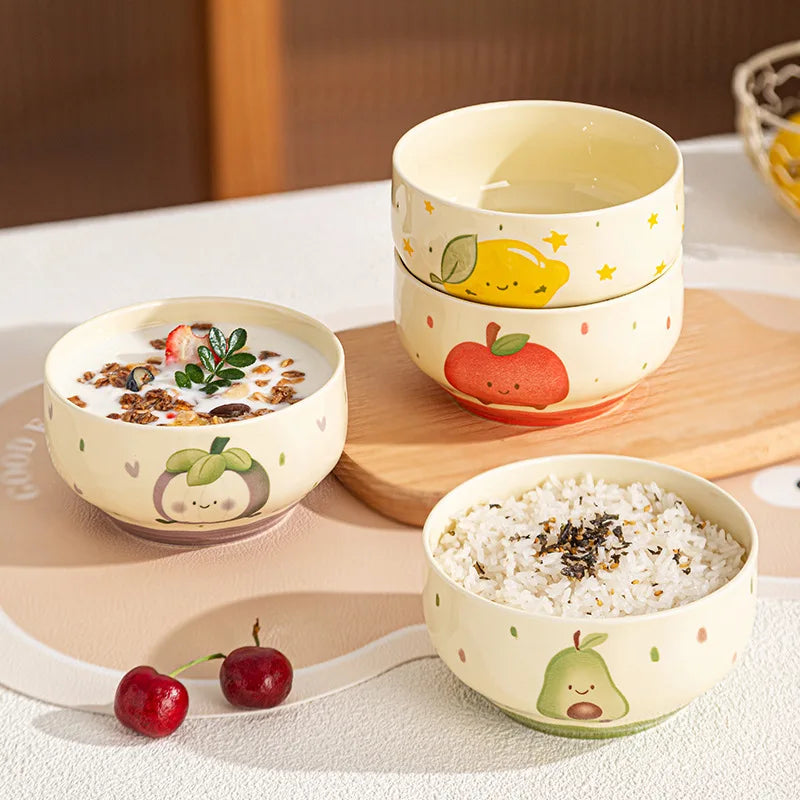 Cute Ceramic Cartoon Bowls | Perfect for Desserts & Noodles