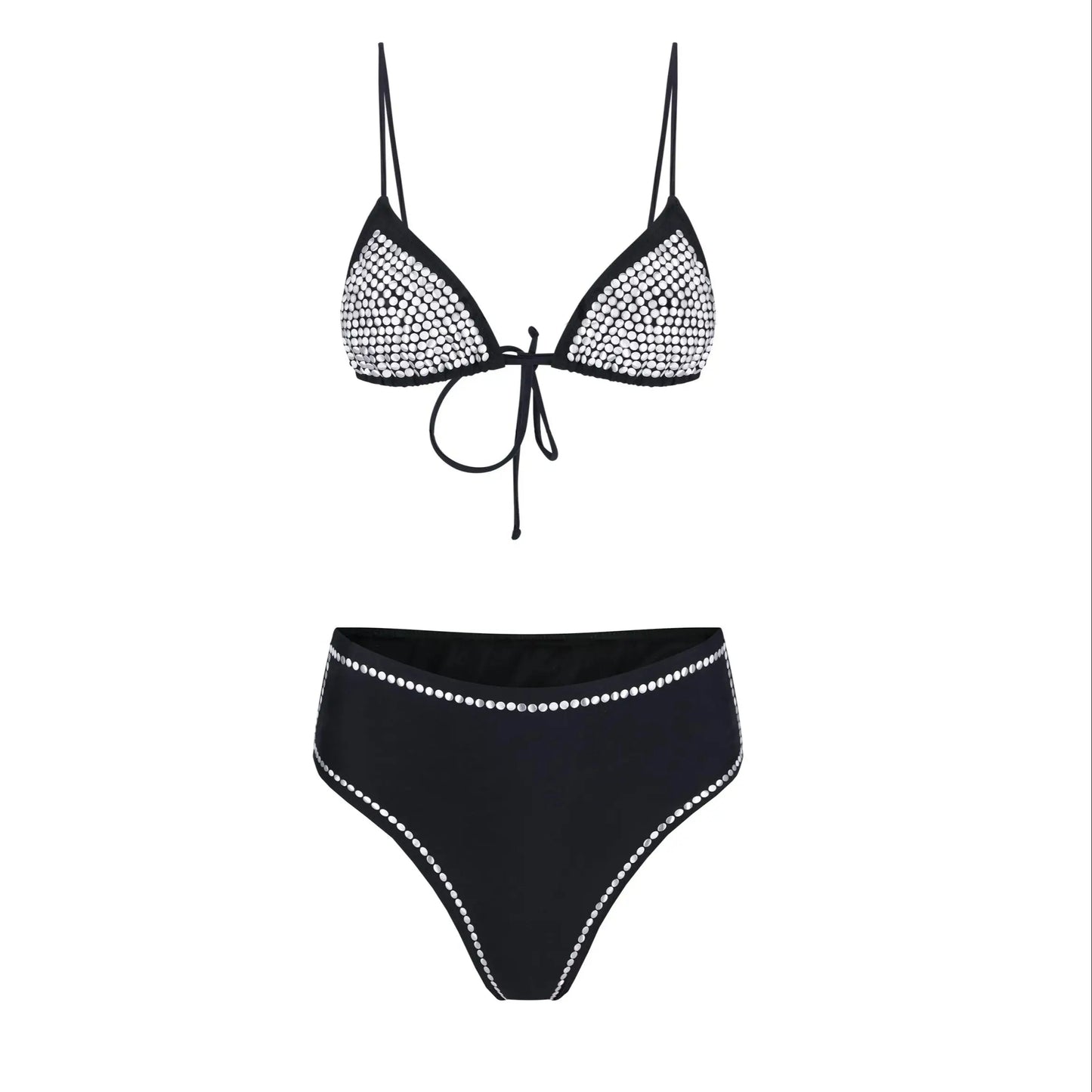 3-Piece Diamond Bikini Set | Sexy Women's Swimsuit with Mesh Skirt