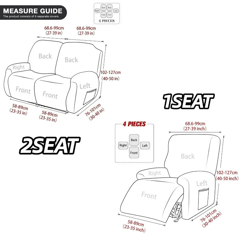 Elegant Stretch Jacquard Recliner Sofa Covers for Cozy Living Rooms