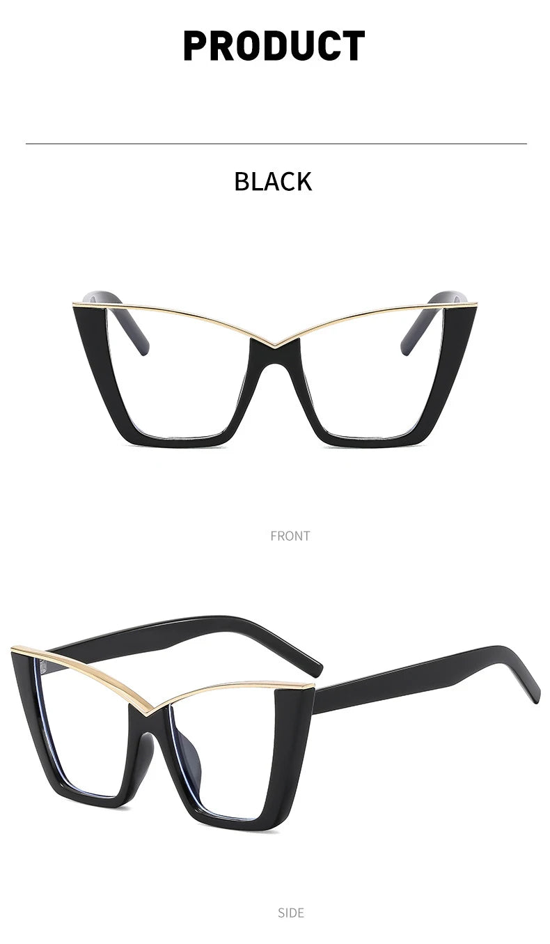 Chic Oversized Cat Eye Glasses | Stylish Blue Light Blocking Eyewear