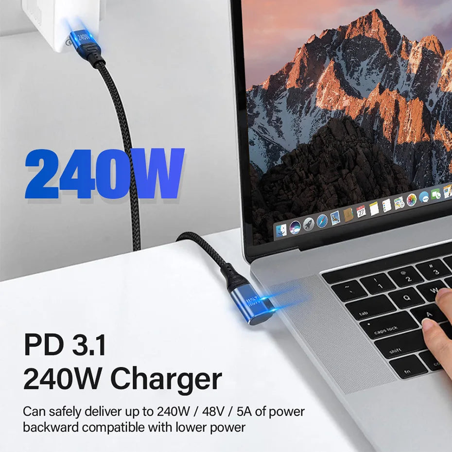 240W USB Type C Fast Charge Cable | Compatible with Phones & Laptops