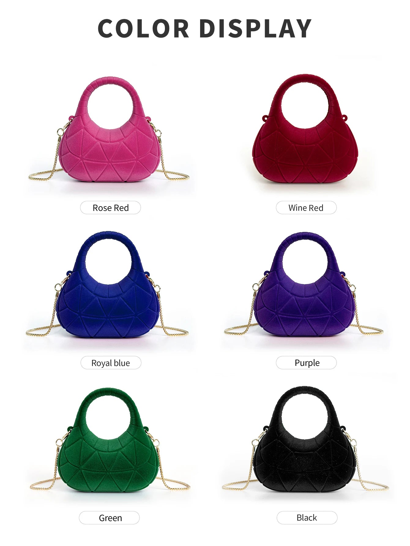Mini Velvet Chain Evening Bag | Luxurious Crossbody Handbag