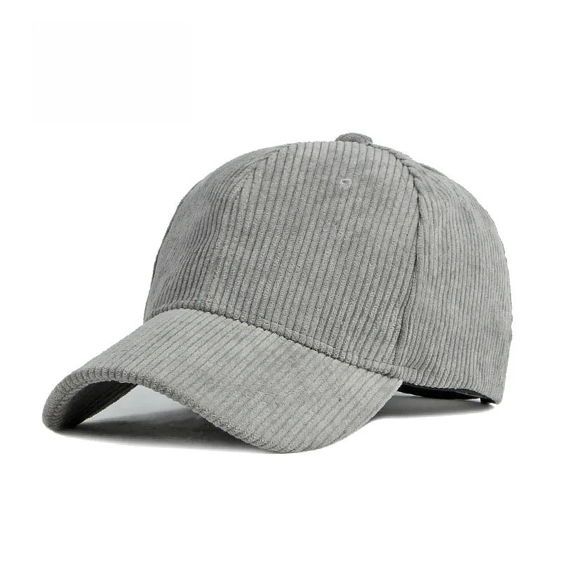 Unisex Solid Corduroy Baseball Cap | Vintage Snapback Trucker Hat