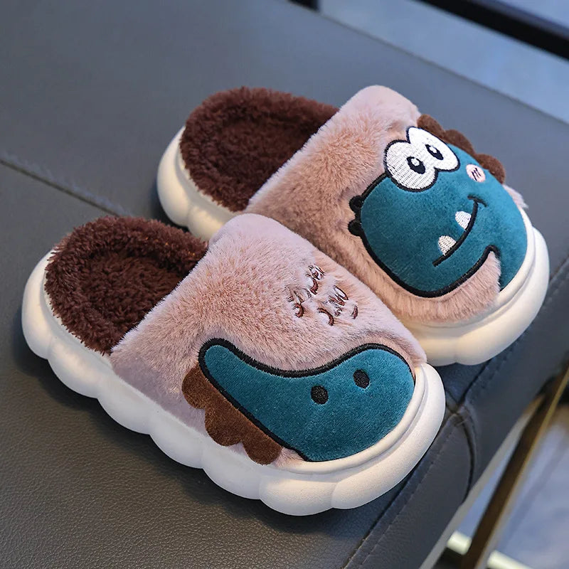 Cute Dinosaur Slippers for Kids | Warm and Cozy Indoor Shoes