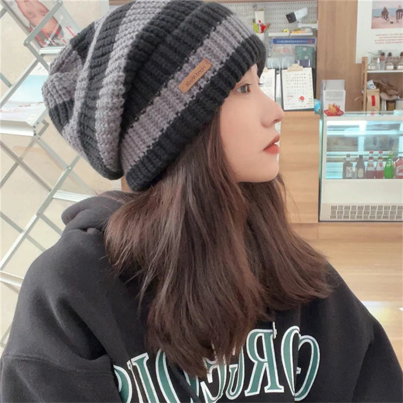 Unisex Winter Knitted Beanie Hat | Trendy Casual Cotton Bonnet