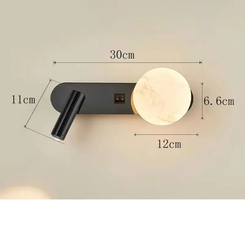 Lámpara de pared nórdica moderna en blanco y negro | Iluminación minimalista para el hogar