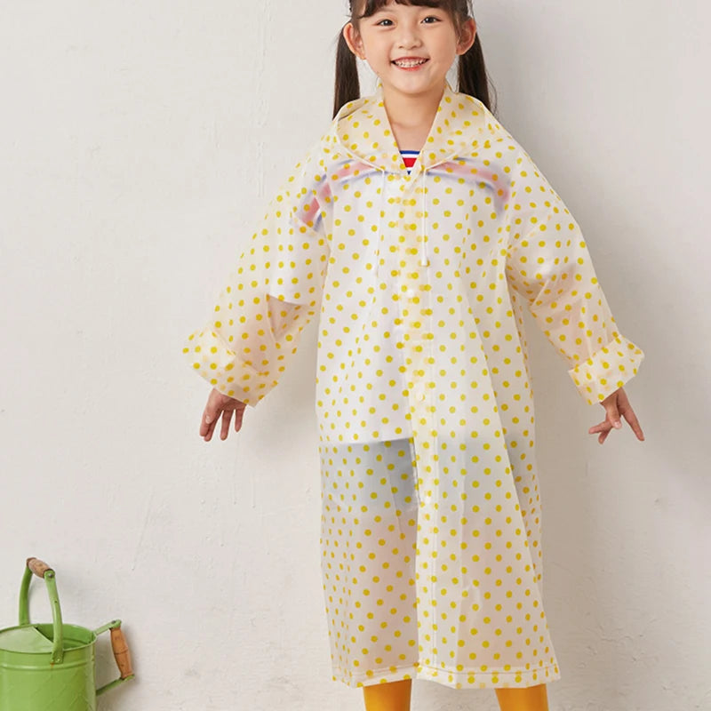 Kids Portable Hooded Raincoat | Waterproof Rain Poncho for Children