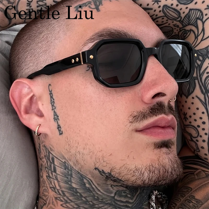 Vintage Photochromic Square Sunglasses for Men | Retro Steampunk Style