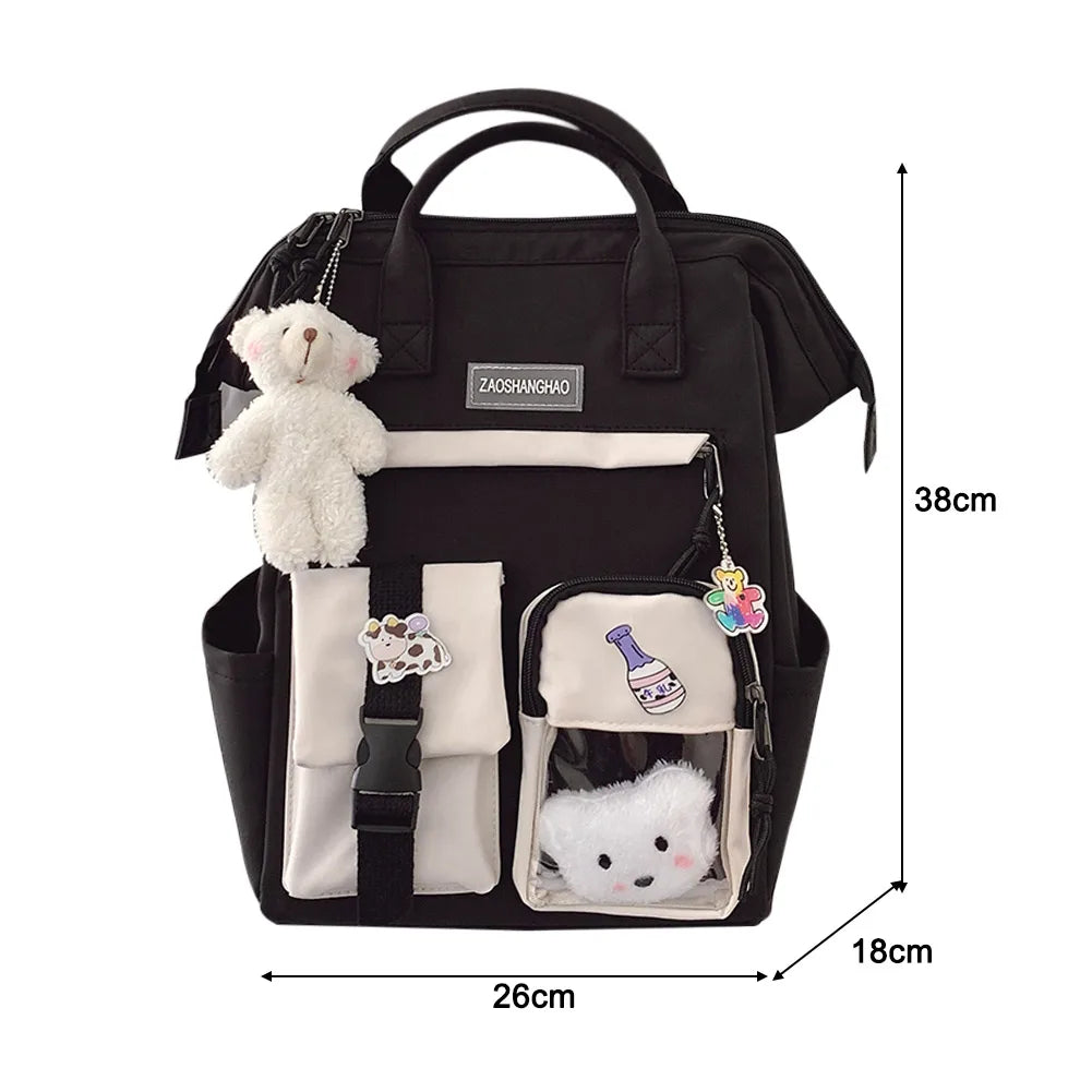 Kawaii Cute Backpack for Girls | Multi-Pockets School Bag