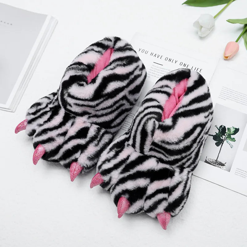 Fluffy Bigfoot Bear Paw Slippers | Cozy Unisex Indoor Slides