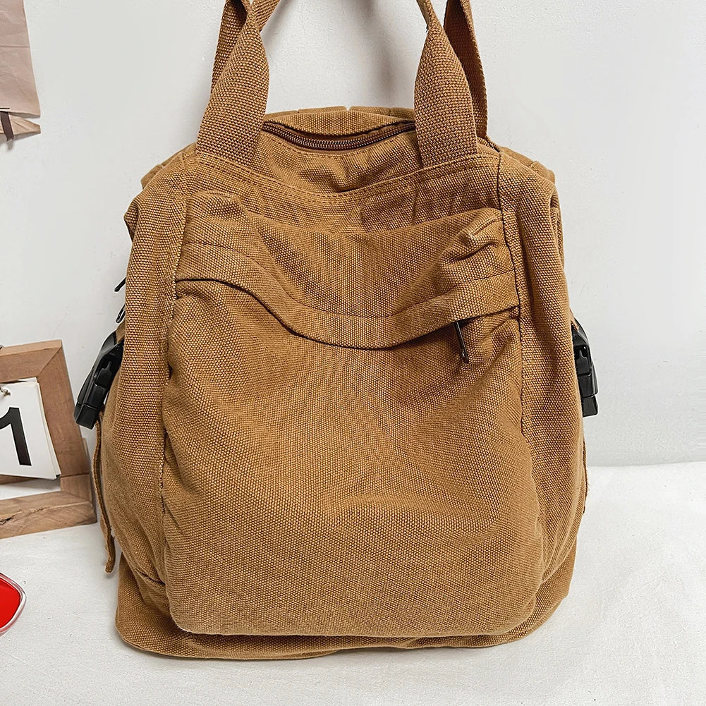 Vintage Canvas Backpack for Women | Stylish School Bag