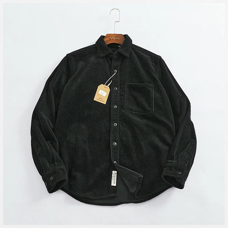 Men's Chunky Corduroy Long Sleeve Shirt | Stylish Autumn Essential