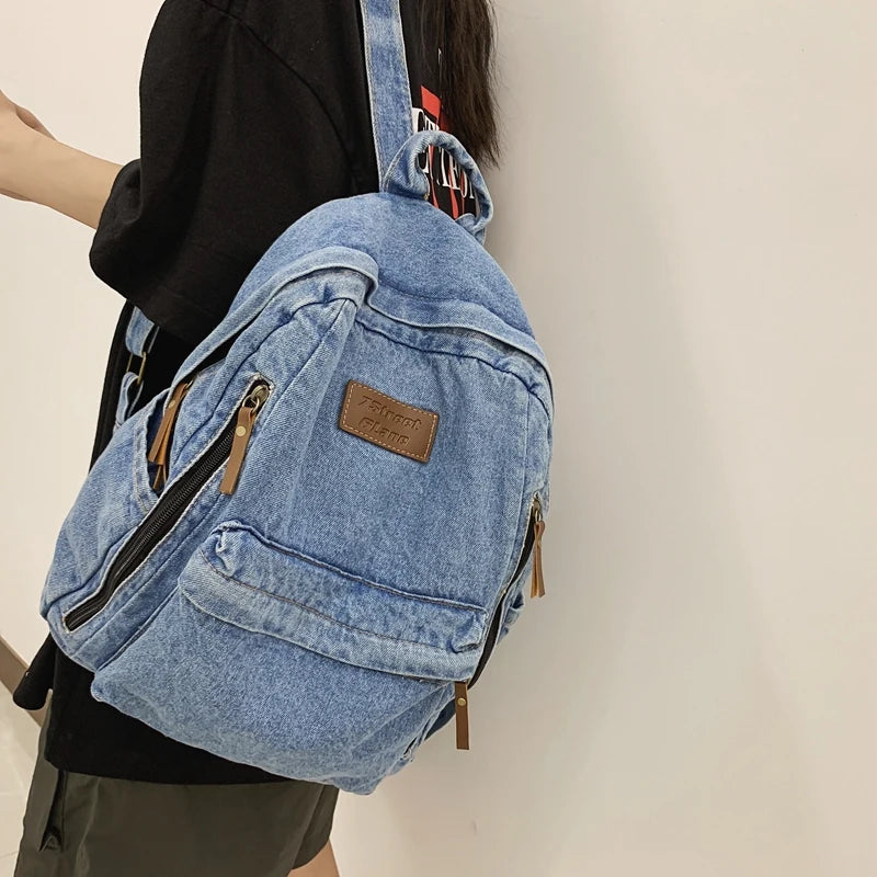 Trendy Denim Backpack for Students | Durable & Stylish Design