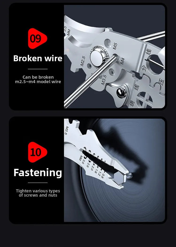 8.5 Inch Heavy Duty Multi-Functional Wire Stripper Cutter Pliers
