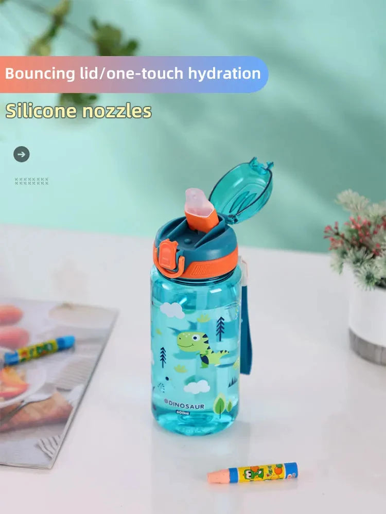 Kids Dinosaur Water Bottle | Leakproof Sippy Cups with Straw
