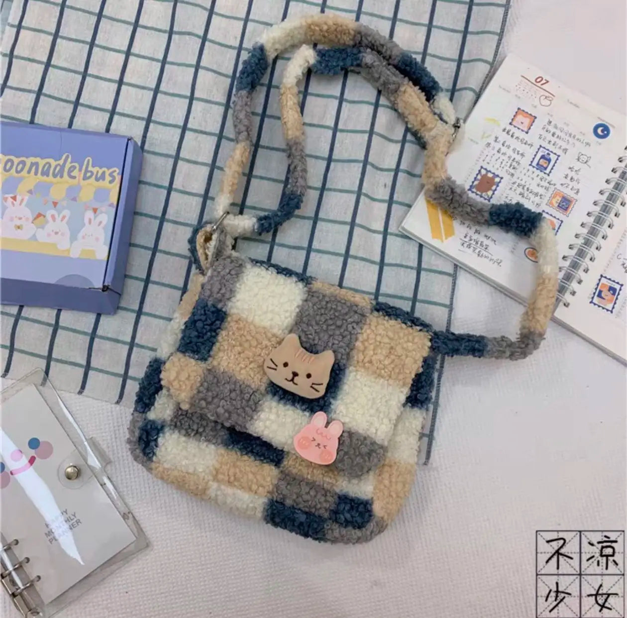 Bolso cruzado de cuadros escoceses para mujer | Bandolera informal elegante