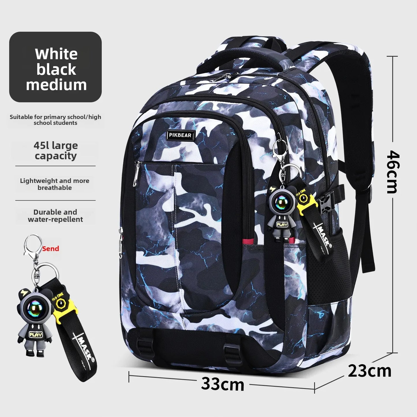Camouflage School Backpack for Teens | Waterproof Student Bag