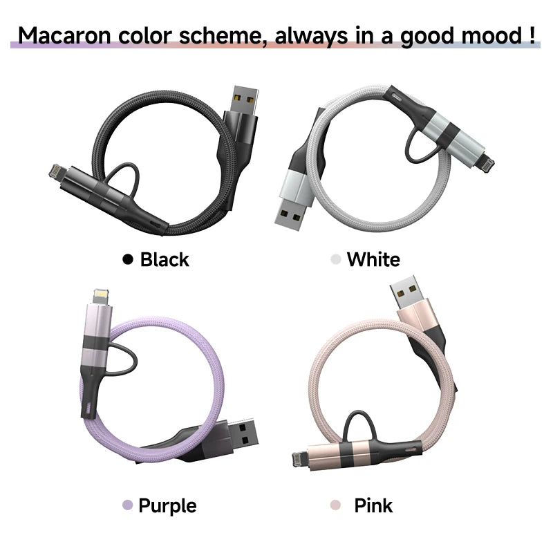 4 in 1 Magnetic Fast Charging Cable | Universal Compatibility & Durability