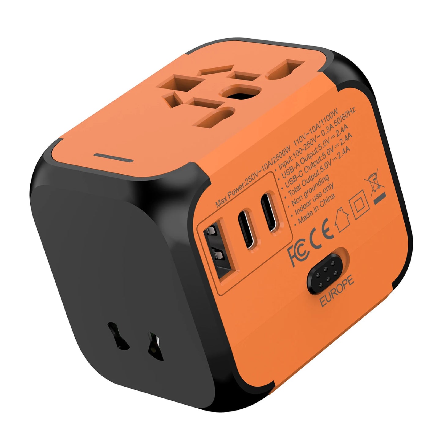 Universal Travel Adapter with USB-C & USB-A | Worldwide Compatibility