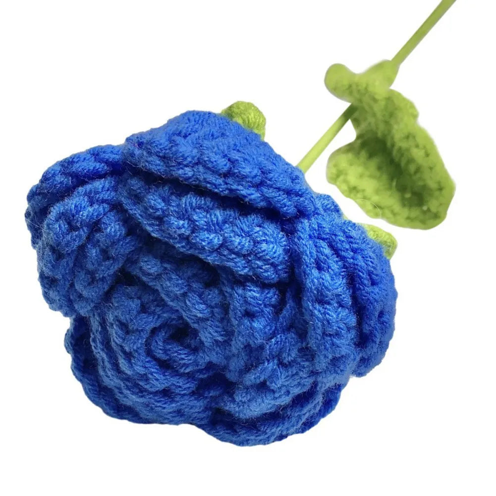 6pcs Multi-Color Crochet Rose Bouquet | Handmade Floral Decor