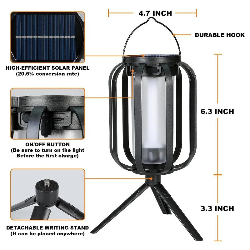 Linternas solares con efecto de llama | Luces solares de exterior resistentes al agua