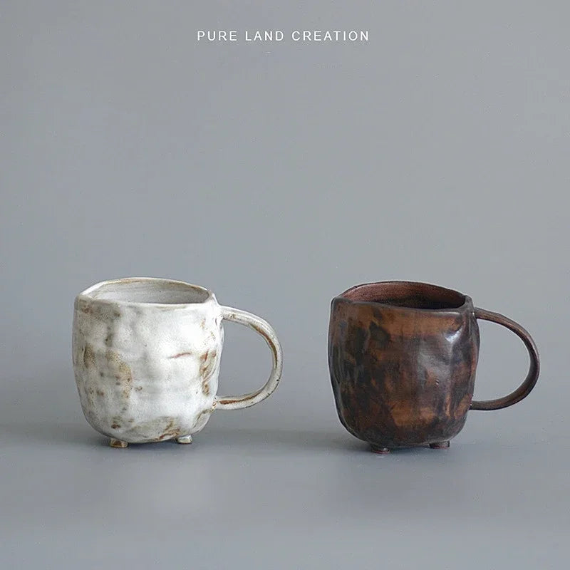 Taza de cerámica artesanal estilo japonés | Taza de café retro