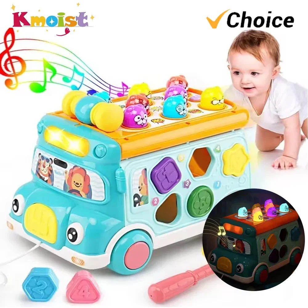 Musical Bus Toy with Geometric Block Set | Fun Educational Toy