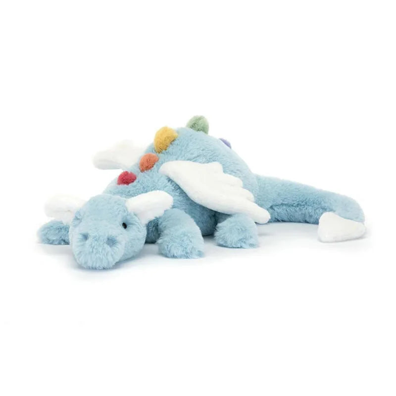 Kawaii Colorful Lying Dragon Plush Toy | Cute Bedside Pillow