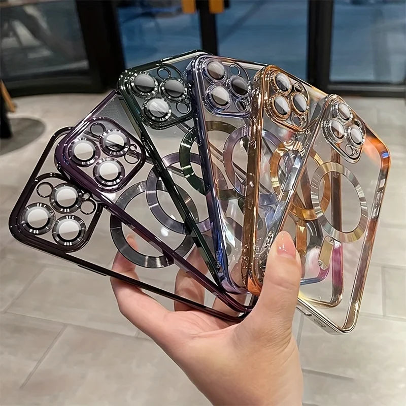 Luxury Magnetic Clear Case for MagSafe iPhone | Shockproof Cover