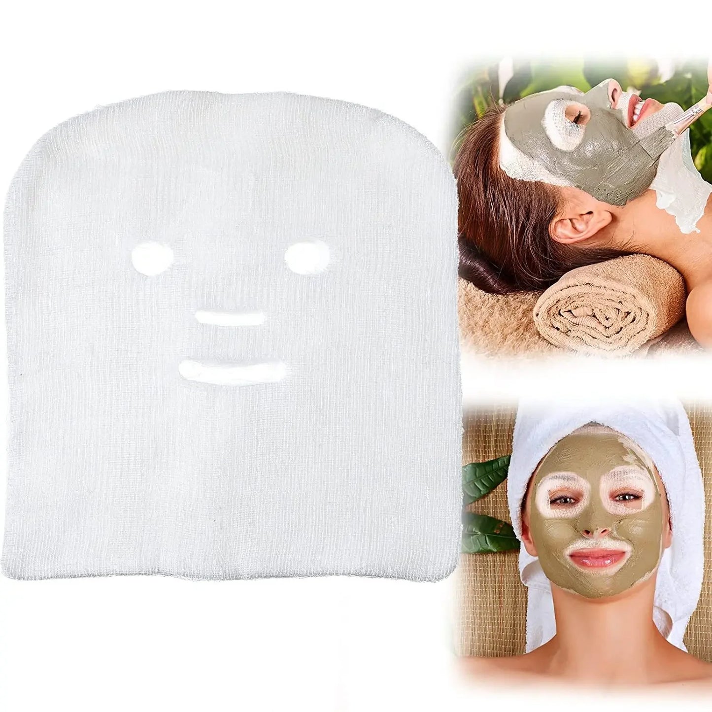 100PCS Soft Pure Cotton Disposable Face Mask Sheets | Non-Irritating