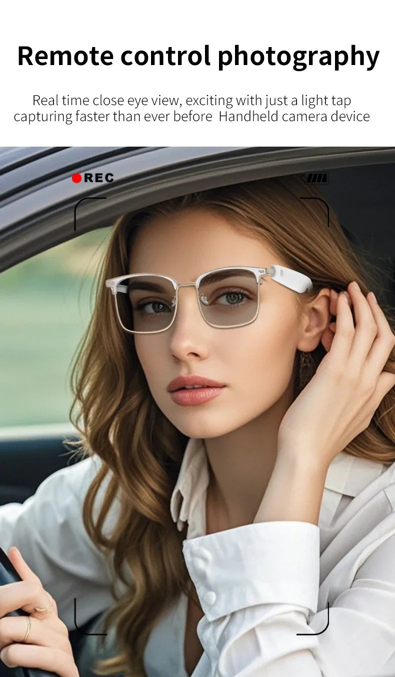 Smart Glasses with Color-Changing Lenses & Bluetooth Audio