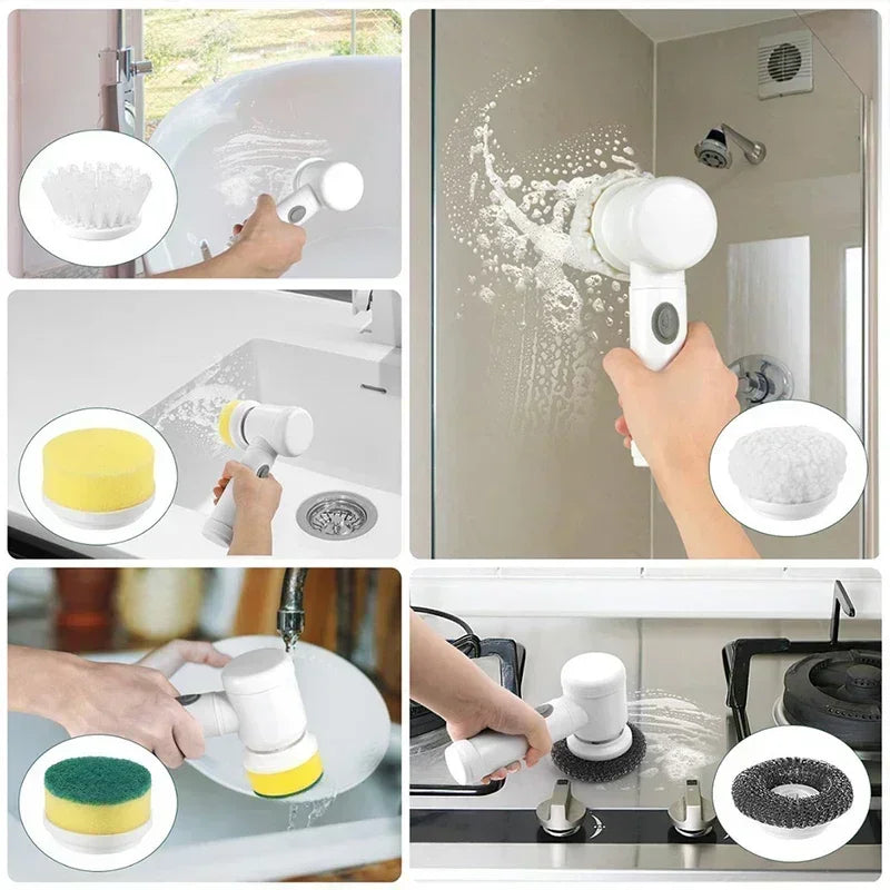 Cordless Electric Spin Scrubber with 5 Brush Heads | Ultimate Cleaning Tool