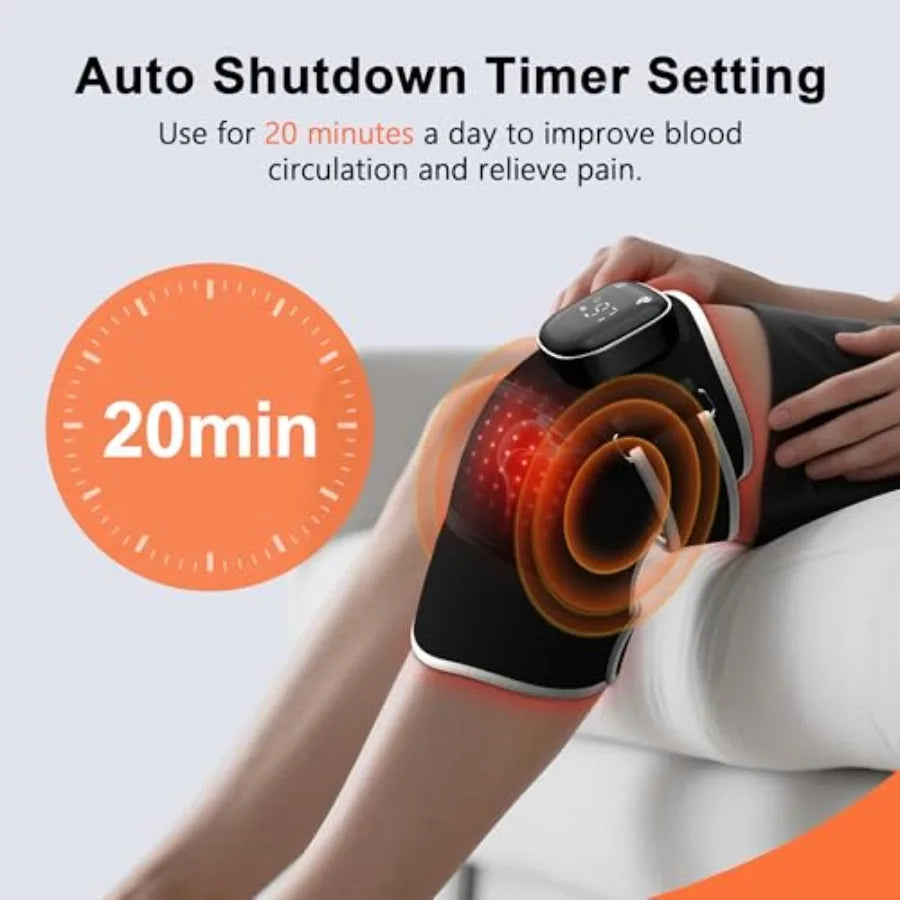 Cordless Red Light Therapy Knee Massager | Heated & Vibrating Relief