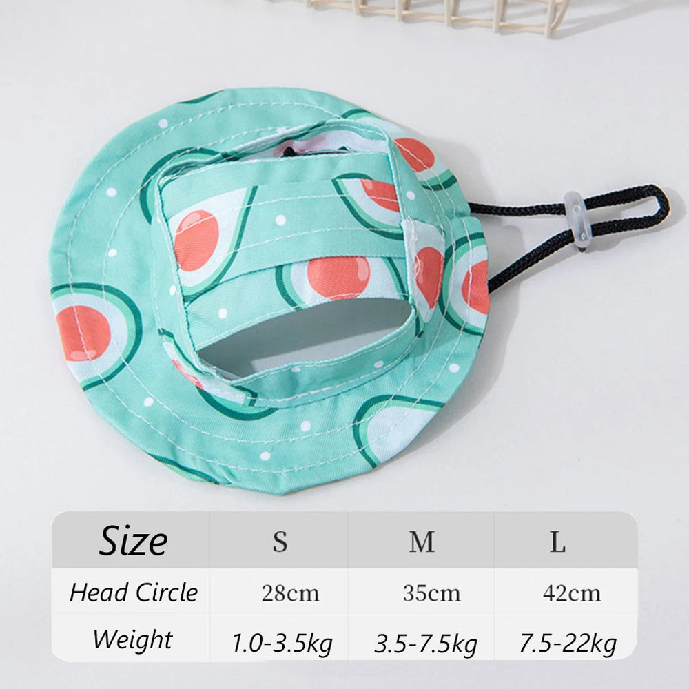 Cute Print Dog Hat for Small & Medium Dogs | Adjustable Pet Cap