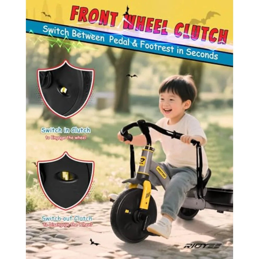2-in-1 Toddler Tricycle with Removable Wagon-Style Basket