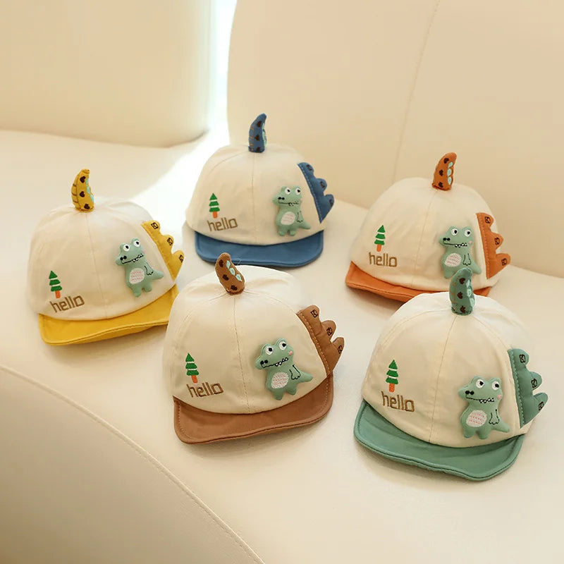 Cartoon Cute Dinosaur Baby Hat | Soft Cotton Sunshade Cap