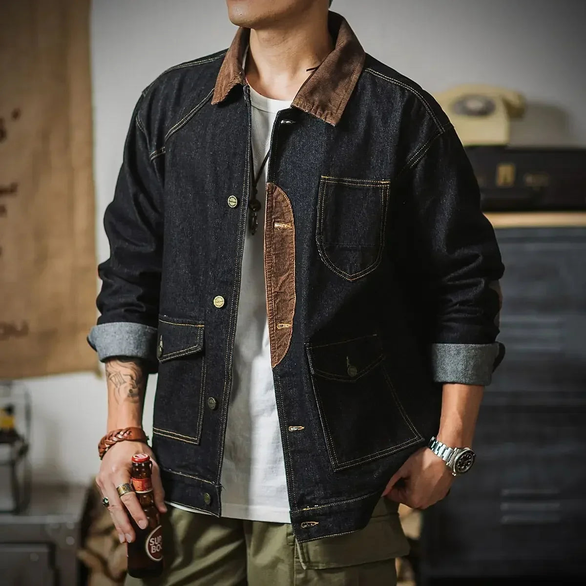 Trendy Loose Cowboy Coat for Men | Casual Denim Jackets