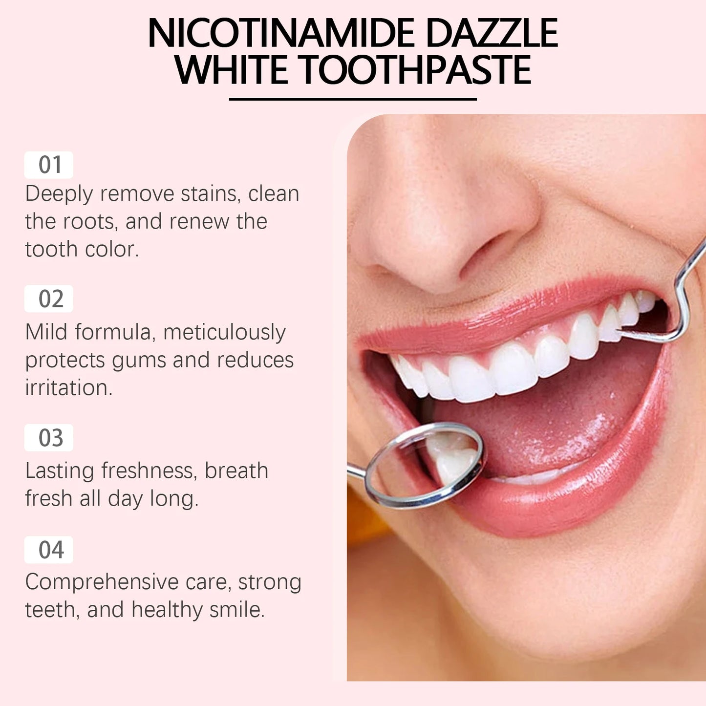 Whitening Toothpaste with Niacinamide | Fresh Breath & Plaque Removal