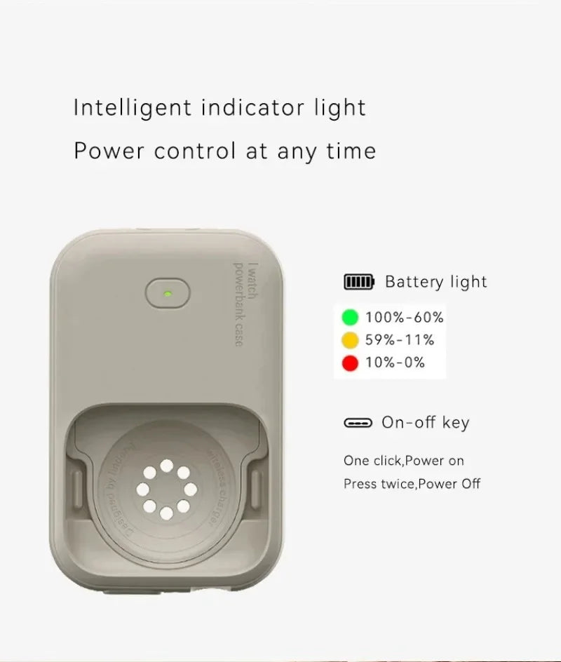 Portable Smart Watch Wireless Charger | 1200mAh Power Bank
