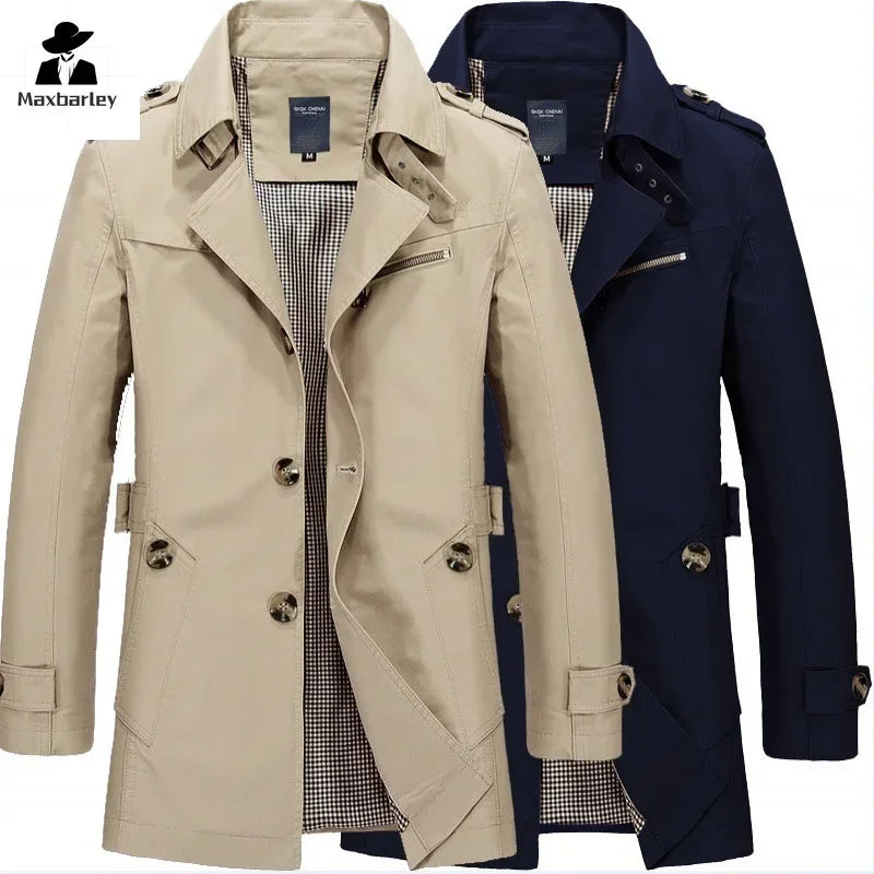 Men's Casual Windbreaker Long Jackets | Stylish Trench Coat
